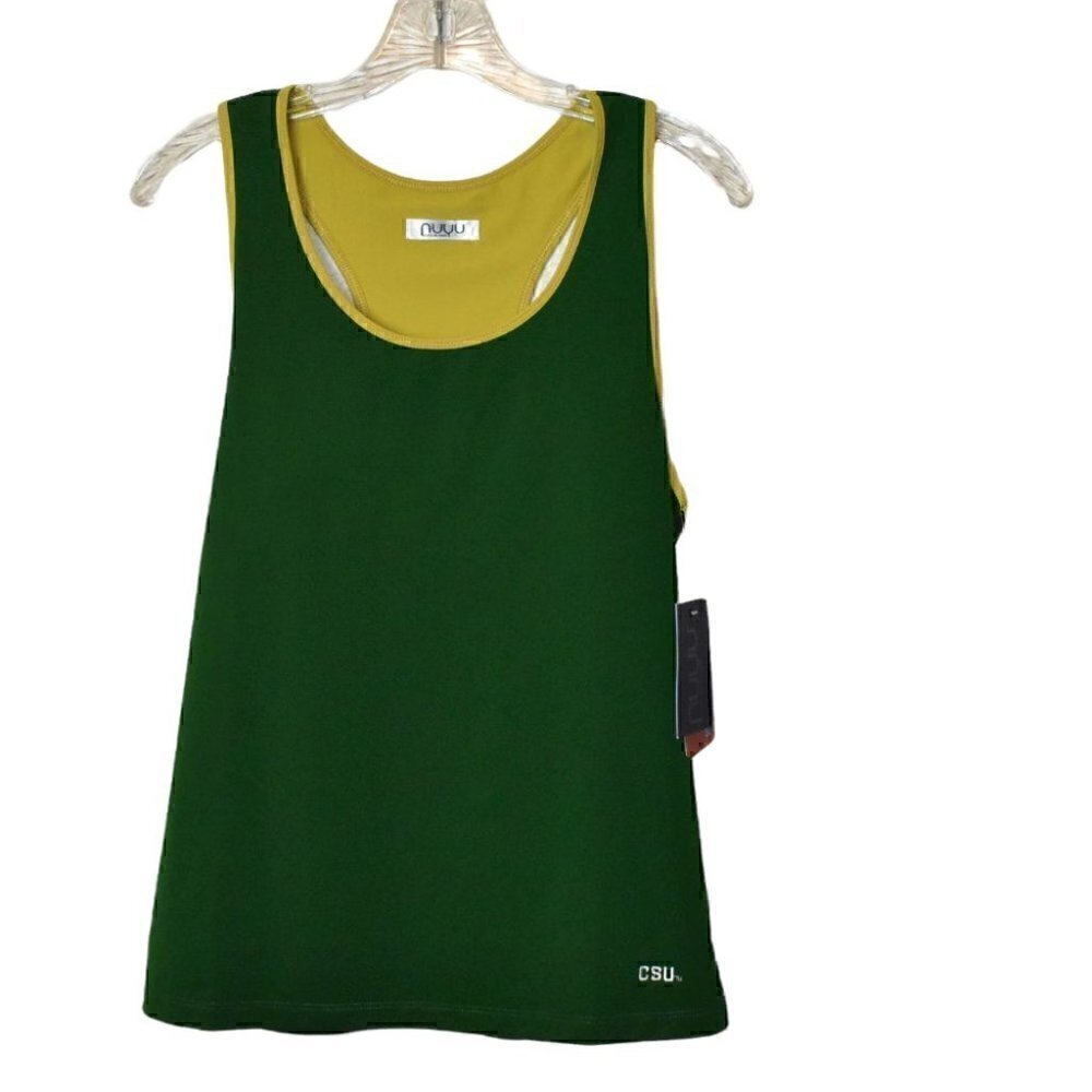 NUYU Colorado State University Rams Racer Back Yoga Tank Green/Gold Size XL
